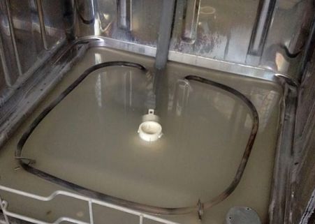 Стоит вода в посудомоечной машине Bosch