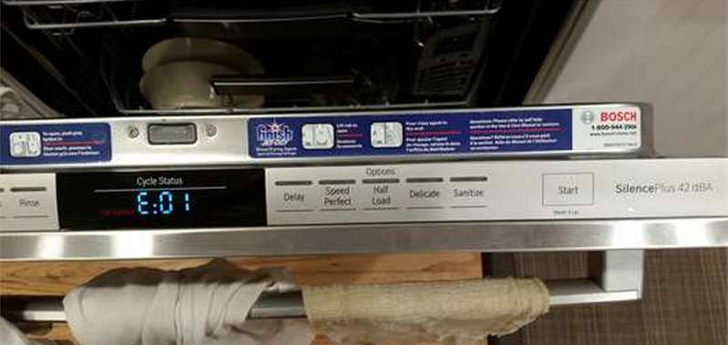 Ошибка E01 посудомоечной машины Bosch
