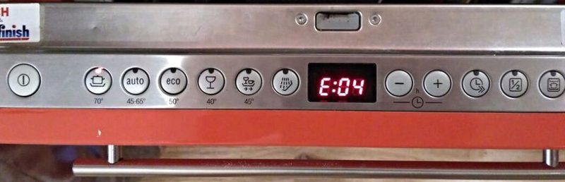 Ошибка E04 в посудомоечной машине Bosch