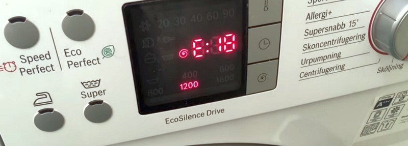 Ошибка E18 стиральной машины Бош