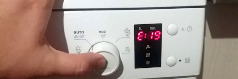Ошибка E19 посудомоечной машины Bosch