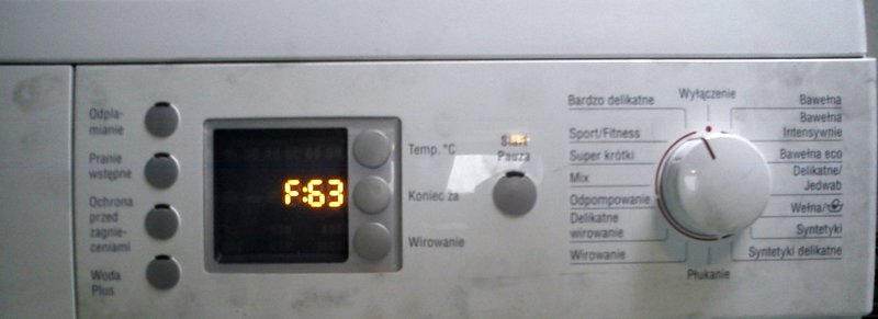 Ошибка F63 стиральной машины Bosch