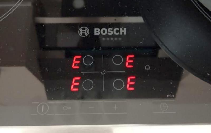 Ошибки индукционных варочных панелей и плит Bosch